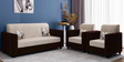 Brista Velvet 5 Seater Sofa Set In Cream Brown  Colour ( 3 + 1 + 1)