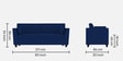 Bristo Velvet 3 Seater Sofa in Indigo Blue Colour with Storage