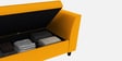 Bristo Velvet 3 Seater Sofa in Saffron Yellow Colour with Storage