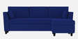 Bristo Velvet LHS 4 Seater Sectional Sofa In Indigo Blue Colour