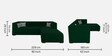 Bristol Velvet RHS Sectional Sofa (2 + Lounger) In Emerald Green Colour