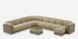 Broadway V2 9 Seater Corner Sofa Set with Lounger in Ada Sand Colour in C Shape