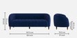 Brookfield Velvet Fabric 3 Seater Sofa in Royal Blue Colour