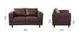 Brookly Leatherette 2 Seater Sofa In Brown Colour
