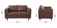 Brookly Leatherette 2 Seater Sofa In Brown Colour
