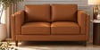 Brookly Leatherette 2 Seater Sofa In Tan Colour