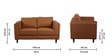 Brookly Leatherette 2 Seater Sofa In Tan Colour