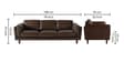 Brookly Leatherette 3 Seater Sofa In Brown Colour