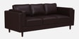 Brookly Leatherette 3 Seater Sofa In Brown Colour