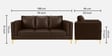 Brookly Leatherette 3 Seater Sofa In Brown Colour