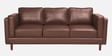 Brookly Leatherette 3 Seater Sofa In Brown Colour