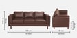 Brookly Leatherette 3 Seater Sofa In Brown Colour