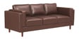 Brookly Leatherette 3 Seater Sofa In Brown Colour