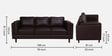 Brookly Leatherette 3 Seater Sofa In Brown Colour