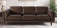 Brookly Leatherette 3 Seater Sofa In Brown Colour