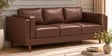 Brookly Leatherette 3 Seater Sofa In Brown Colour