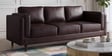 Brookly Leatherette 3 Seater Sofa In Brown Colour