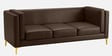 Brookly Leatherette 3 Seater Sofa In Brown Colour