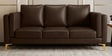 Brookly Leatherette 3 Seater Sofa In Brown Colour
