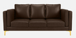 Brookly Leatherette 3 Seater Sofa In Brown Colour