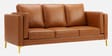 Brookly Leatherette 3 Seater Sofa In Tan Colour