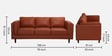 Brookly Leatherette 3 Seater Sofa In Tan Colour
