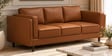 Brookly Leatherette 3 Seater Sofa In Tan Colour