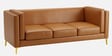 Brookly Leatherette 3 Seater Sofa In Tan Colour