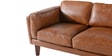 Brookly Leatherette 3 Seater Sofa In Tan Colour