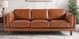 Brookly Leatherette 3 Seater Sofa In Tan Colour