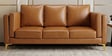 Brookly Leatherette 3 Seater Sofa In Tan Colour