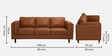 Brookly Leatherette 3 Seater Sofa In Tan Colour