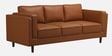 Brookly Leatherette 3 Seater Sofa In Tan Colour