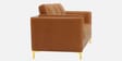 Brookly Leatherette 3 Seater Sofa In Tan Colour