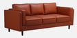 Brookly Leatherette 3 Seater Sofa In Tan Colour