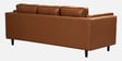 Brookly Leatherette 3 Seater Sofa In Tan Colour