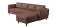 Brookly Leatherette LHS Sectional Sofa (3 + Lounger) In Brown Colour