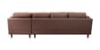 Brookly Leatherette LHS Sectional Sofa (3 + Lounger) In Brown Colour