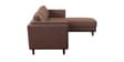 Brookly Leatherette LHS Sectional Sofa (3 + Lounger) In Brown Colour