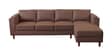 Brookly Leatherette LHS Sectional Sofa (3 + Lounger) In Brown Colour