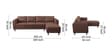 Brookly Leatherette LHS Sectional Sofa (3 + Lounger) In Brown Colour
