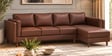 Brookly Leatherette LHS Sectional Sofa (3 + Lounger) In Brown Colour