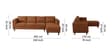 Brookly Leatherette LHS Sectional Sofa (3 + Lounger) In Tan Colour