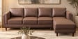 Brookly Leatherette LHS Sectional Sofa In Brown Colour