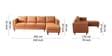 Brookly Leatherette LHS Sectional Sofa In Tan Colour