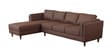 Brookly Leatherette RHS Sectional Sofa (3 + Lounger) In Brown Colour