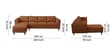 Brookly Leatherette RHS Sectional Sofa (3 + Lounger) In Tan Colour