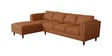 Brookly Leatherette RHS Sectional Sofa (3 + Lounger) In Tan Colour