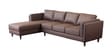Brookly Leatherette RHS Sectional Sofa In Brown Colour