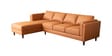 Brookly Leatherette RHS Sectional Sofa In Tan Colour